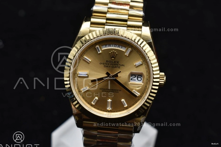 DayDate Bracelet 904L Gain President Steel GMF 40 YG Diamond Gold Markers A3255 Dial Weight V2 On 0111
